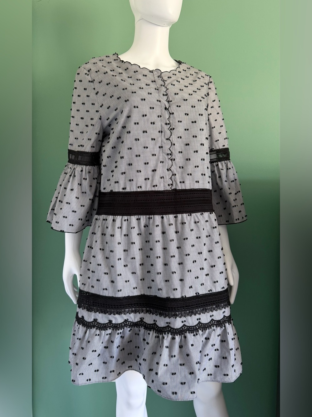 Kobi Halperin Black & White Joan Shift Mini Dress